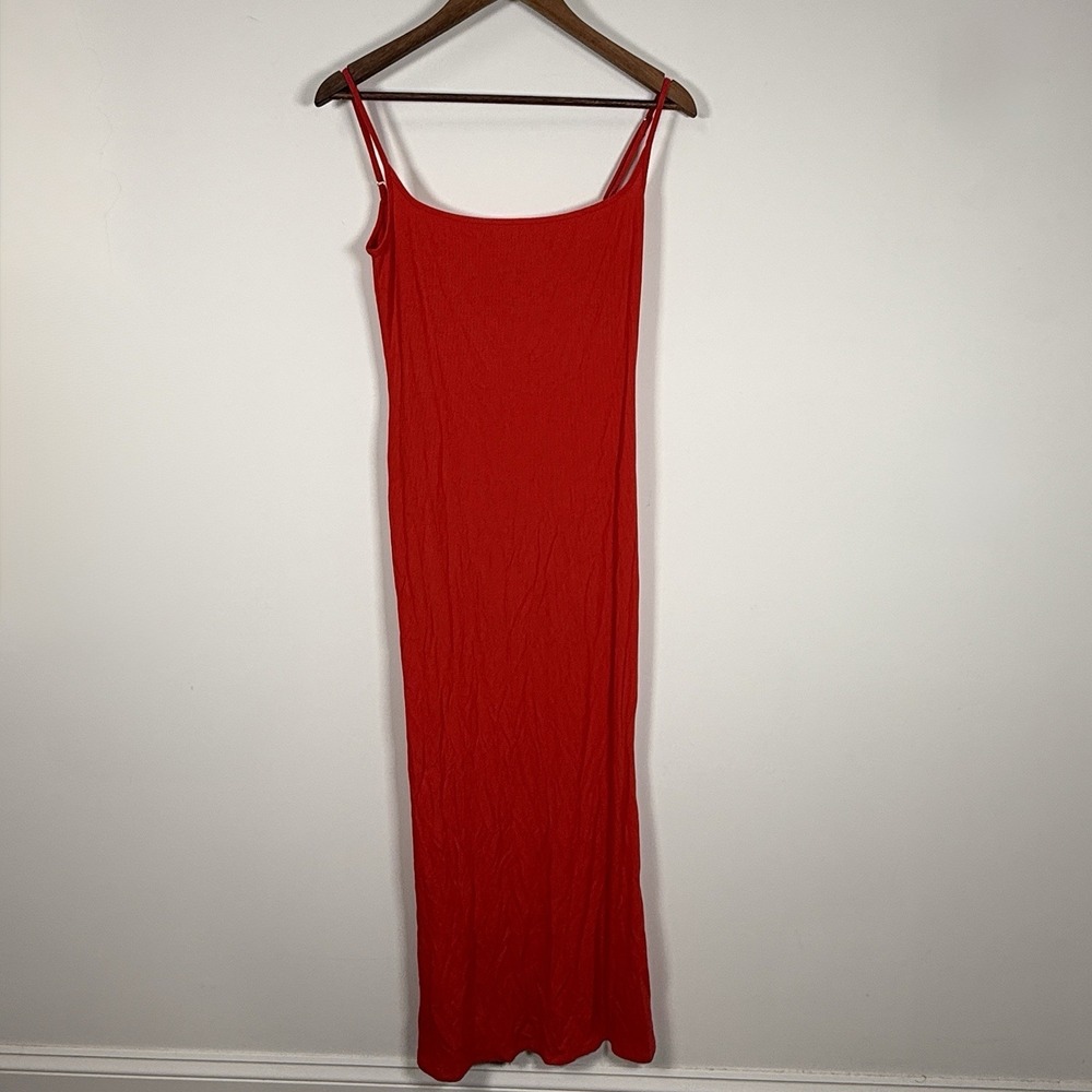 Wild Fable Women's‎ Midi Bodycon Micro Ribbed Red Sleeveless Dress Size Medium